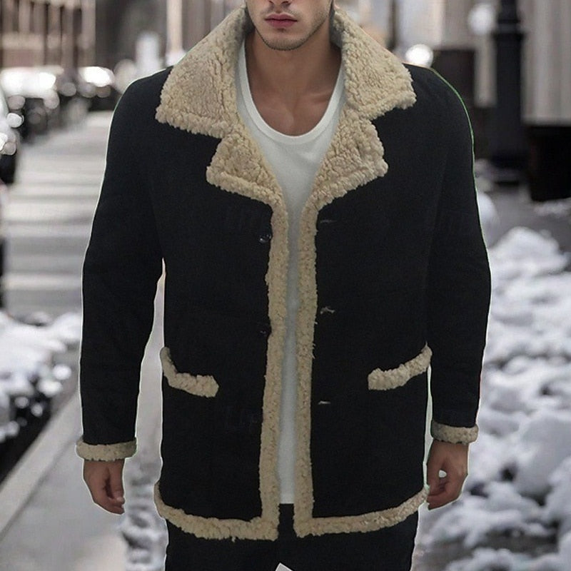 Men's Sherpa Lined Winter Jacket – Warm Insulated Outdoor Layer