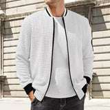 Men's Waffle-Textured Stand-Collar Jacket - Lightweight Layer