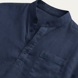 Men's Summer Henley Linen Shirt | Breathable Beach Comfort