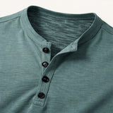 Men's Breathable Henley Collar T-Shirt | Comfortable Summer Style