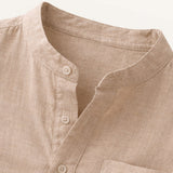 Men's Cotton Linen Henley Shirt | Breathable Comfort, Effortless Style