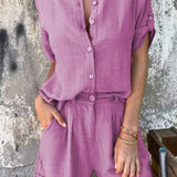 Women's Two Piece Shorts Set | Lightweight Comfort for Summer Days