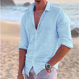 Men's Cotton Linen Shirt – Lightweight Button Down Summer Shirt