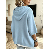 Women's Relaxed-Fit Hooded Jumper - Ribbed Cuff Knit Pullover