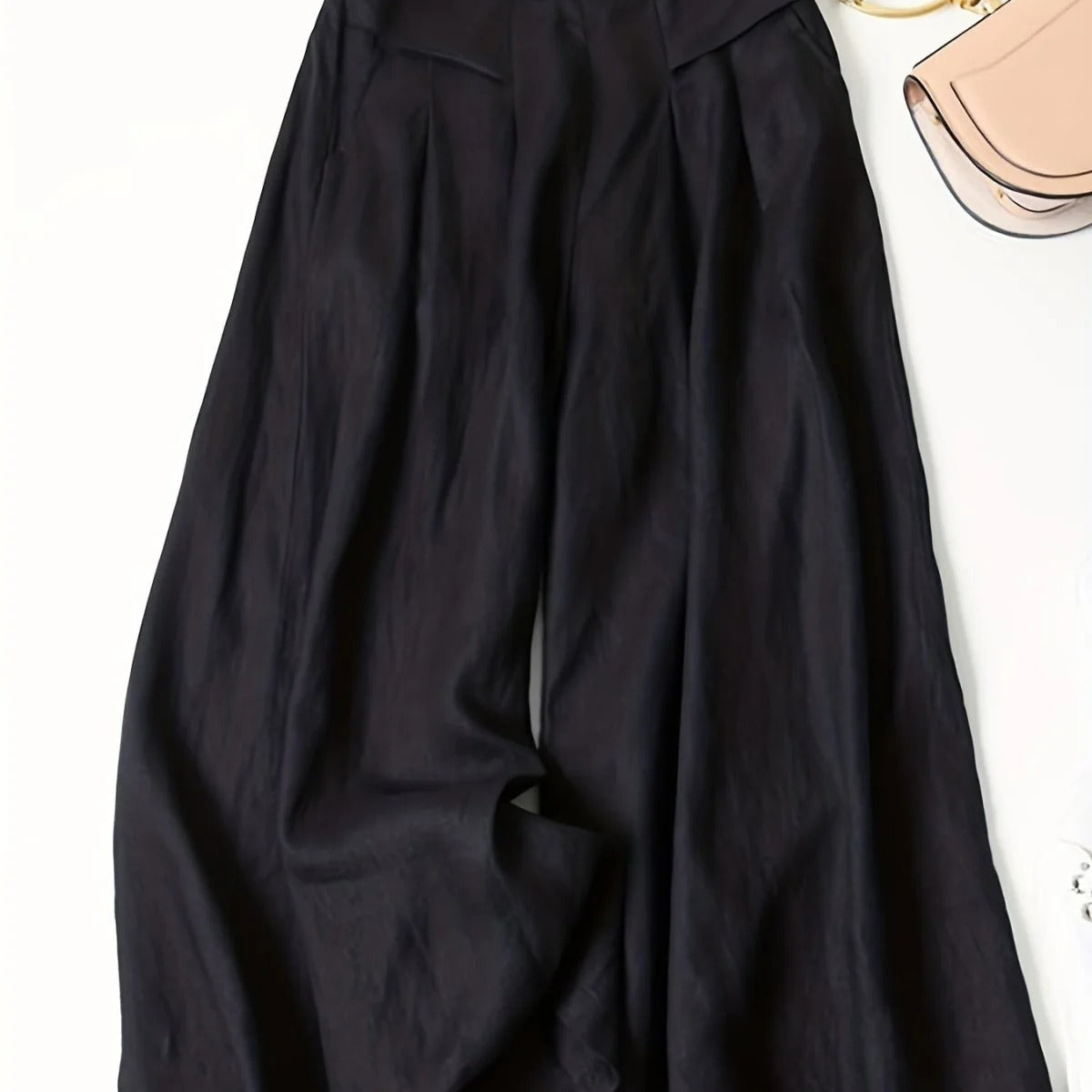 Women's Capri Trousers – Viscose Linen Blend Wide Leg Summer Fit