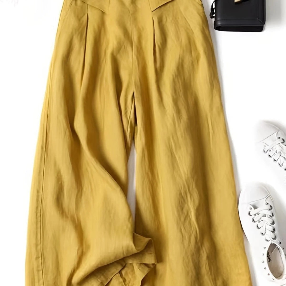 Women's Capri Trousers – Viscose Linen Blend Wide Leg Summer Fit