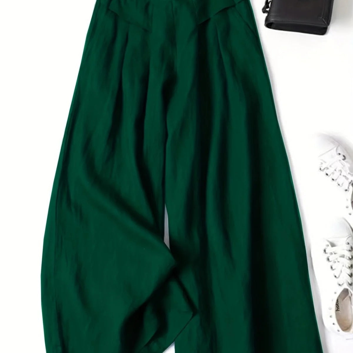 Women's Capri Trousers – Viscose Linen Blend Wide Leg Summer Fit