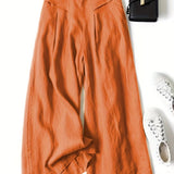 Women's Capri Trousers – Viscose Linen Blend Wide Leg Summer Fit
