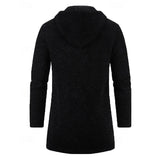 Men's Long Hooded Coat – Minimalist Mid-Length Winter Overcoat