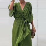 Elegant V-Neck Midi Dress | Flattering Silhouette, Timeless Style