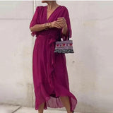 Elegant V-Neck Midi Dress | Flattering Silhouette, Timeless Style
