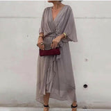Elegant V-Neck Midi Dress | Flattering Silhouette, Timeless Style