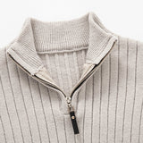 Men's Ribbed Quarter Zip Sweater – Classic Smart Casual Knit