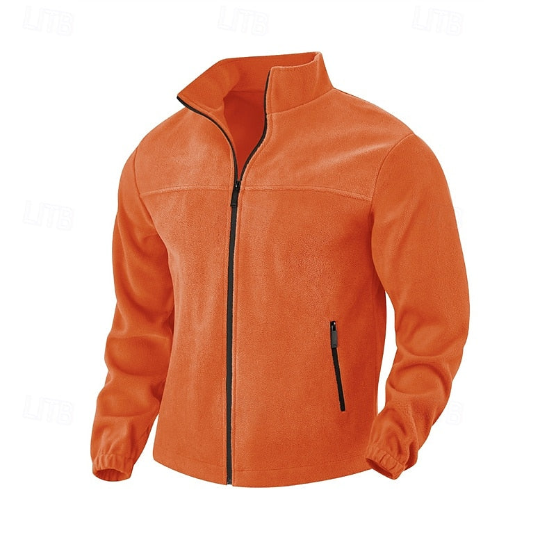 Men's Stand-Collar Full-Zip Jacket - Insulated Casual Layer