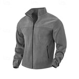 Men's Stand-Collar Full-Zip Jacket - Insulated Casual Layer