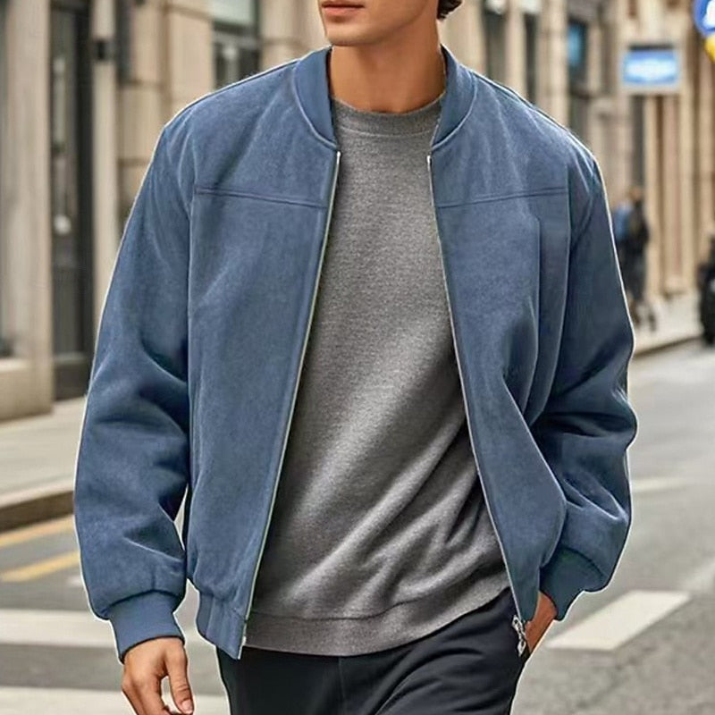 Men's Lightweight Stand-Collar Jacket - Everyday Zip-Up Layer