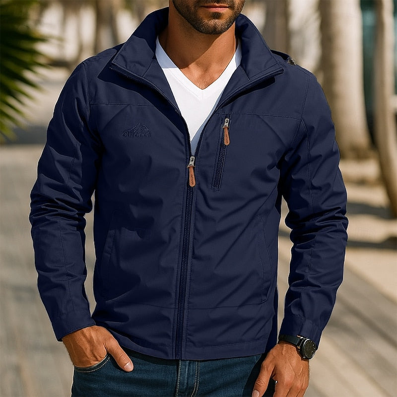 Men's All-Weather Outdoor Jacket - Wind-Resistant Zip Layer