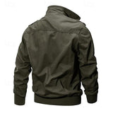 Men's Field-Style Utility Jacket - Stand-Collar Pocketed Layer
