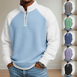 Men's Quarter Zip Pullover – Textured Knit Casual Jumper Top