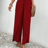 Wide Leg Geometric Print Trousers | Statement Comfort