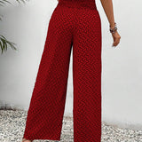 Wide Leg Geometric Print Trousers | Statement Comfort