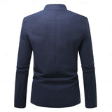 Men's Mandarin-Collar Button Jacket - Lightweight Layering Piece