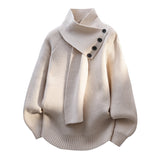 Women's Scarf-Neck Sweater | Cozy Warmth & Elegant Comfort