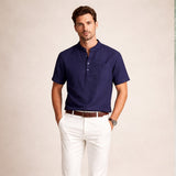 Men's Henley Shirt | Premium Cotton Linen Comfort
