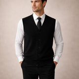 Men's Button Down Knit Sweater Vest | Sophisticated Layering Essential
