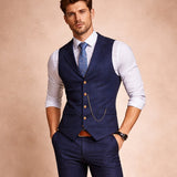 Men's Classic Tweed Suit Gilet | Timeless Sophistication