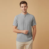 Men's Cotton Linen Henley Shirt | Breathable Summer Comfort