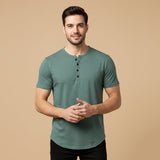 Men's Breathable Henley Collar T-Shirt | Comfortable Summer Style