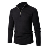 Men's Ribbed Quarter Zip Sweater – Classic Smart Casual Knit