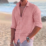 Men's Cotton Linen Shirt – Lightweight Button Down Summer Shirt