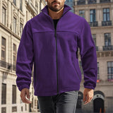 Men's Stand-Collar Full-Zip Jacket - Insulated Casual Layer