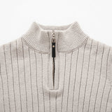 Men's Ribbed Quarter Zip Sweater – Classic Smart Casual Knit