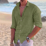 Men's Cotton Linen Shirt – Lightweight Button Down Summer Shirt