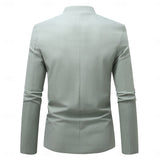Men's Mandarin-Collar Button Jacket - Lightweight Layering Piece