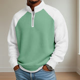 Men's Quarter Zip Pullover – Textured Knit Casual Jumper Top