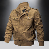 Men's Field-Style Utility Jacket - Stand-Collar Pocketed Layer