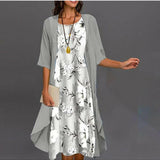 Printed Midi Dress | Layered Elegance, Effortless Sophistication