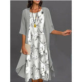 Printed Midi Dress | Layered Elegance, Effortless Sophistication