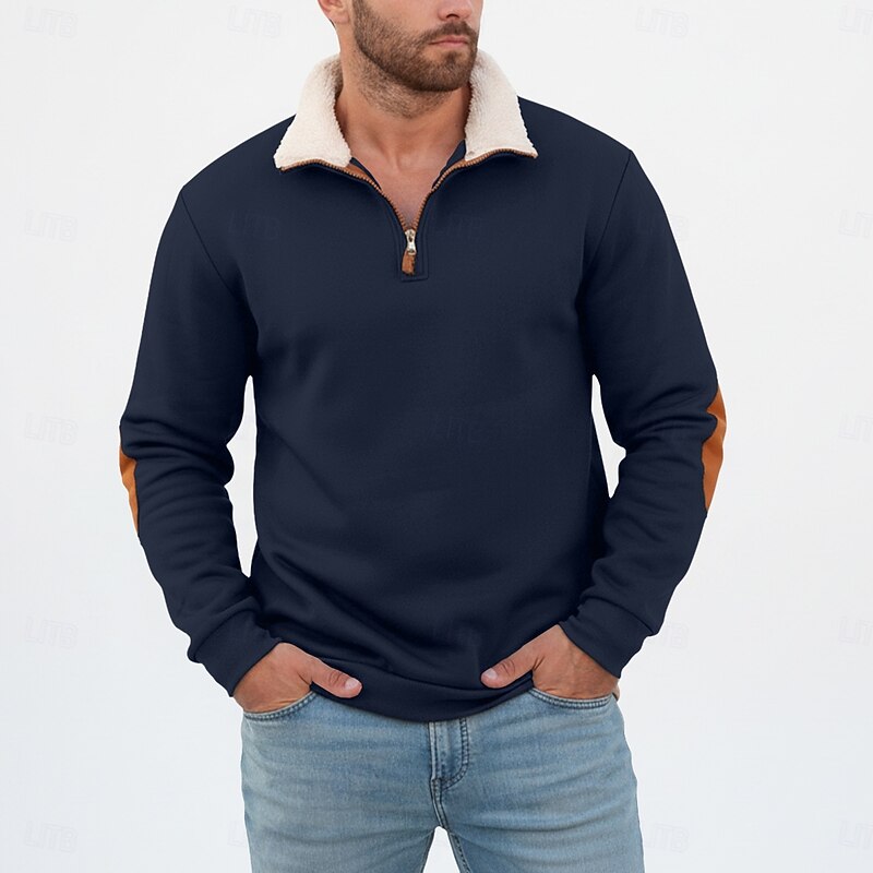 Men's Soft Quarter Zip Pullover – Cosy Warm Casual Jumper