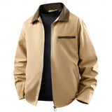 Men's Shirt-Collar Utility Zip Jacket - Everyday Casual Layer