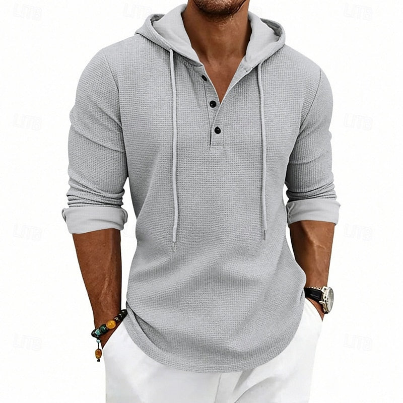 Men's Drawstring Hoodie – Relaxed Fit Casual Pullover Sweatshirt