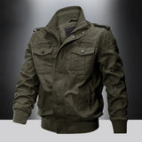 Men's Field-Style Utility Jacket - Stand-Collar Pocketed Layer