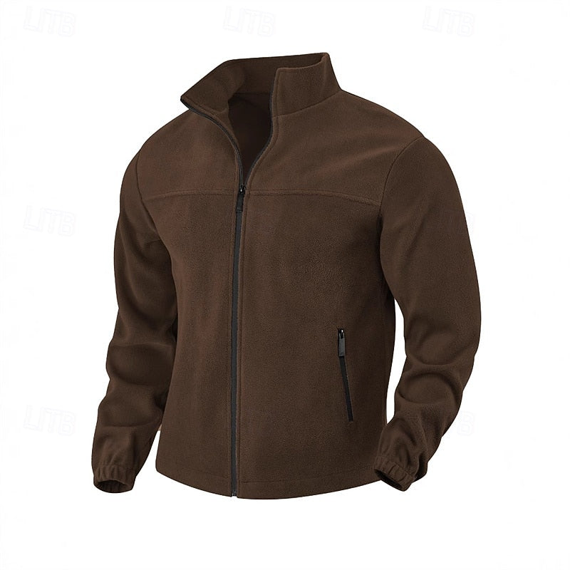 Men's Stand-Collar Full-Zip Jacket - Insulated Casual Layer