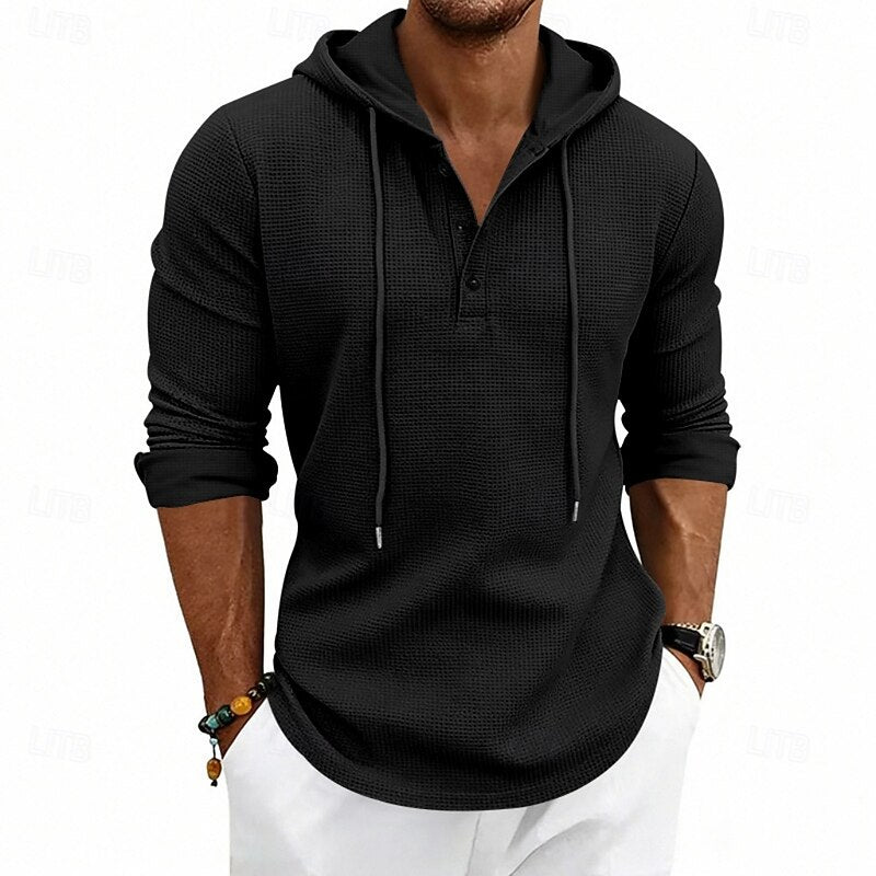 Men's Drawstring Hoodie – Relaxed Fit Casual Pullover Sweatshirt