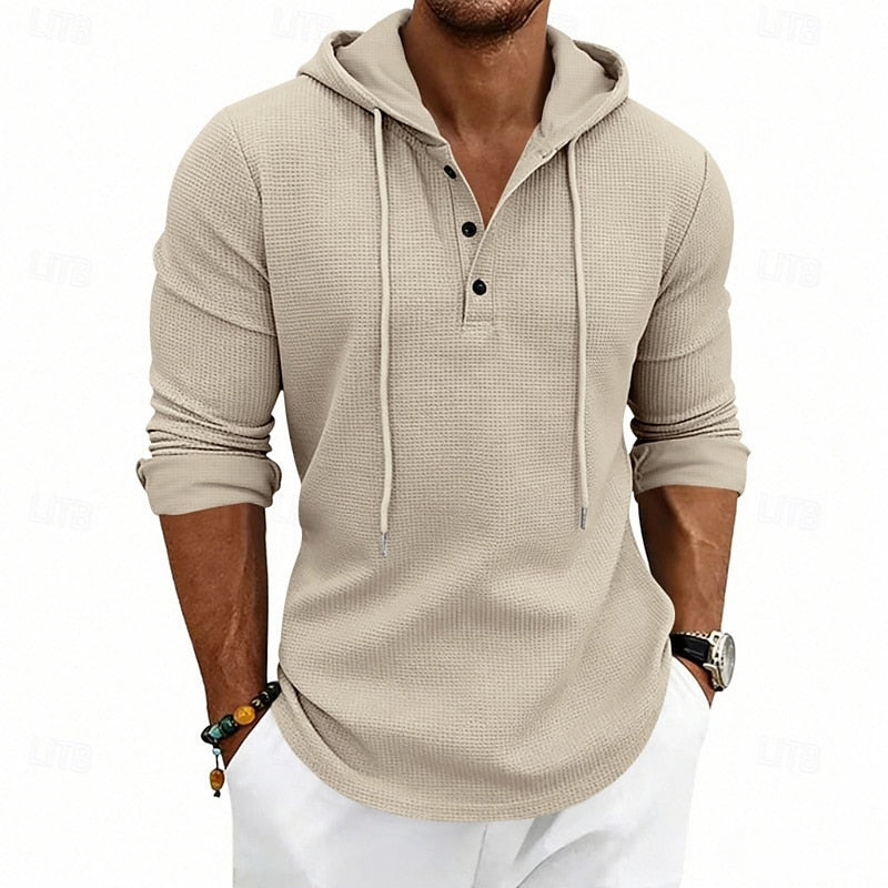 Men's Drawstring Hoodie – Relaxed Fit Casual Pullover Sweatshirt