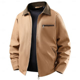 Men's Shirt-Collar Utility Zip Jacket - Everyday Casual Layer